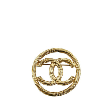 CHANEL Cocomark Twist Mizuhiki Brooch Gold Plated Ladies