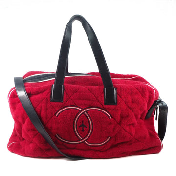 Chanel Airline 2WAY Boston Pile Red Women's Bag