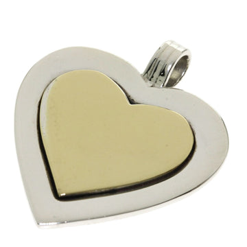 TIFFANY Heart Motif Pendant Top Silver / K18YG Ladies  & Co.