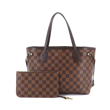 Louis Vuitton Damier Neverfull PM Tote Bag Ebene Brown N41359 Gold Hardware