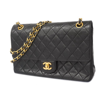 Chanel Matelasse W Flap W Chain W Flap W Chain Women's Leather Shoulder Bag Black