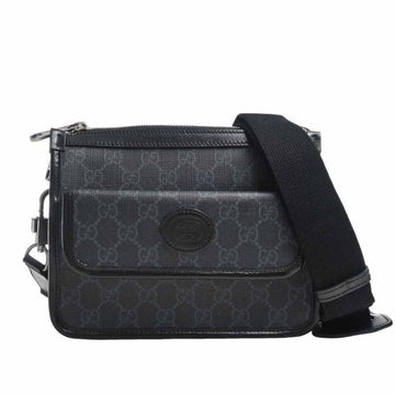 Gucci GG Supreme Interlocking G Bag Clutch 674164 Black PVC