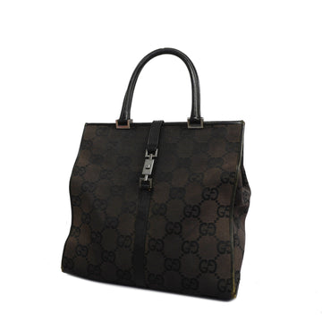 GUCCIAuth  Jackie 002 1064 Women's GG Canvas Tote Bag Dark Brown