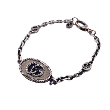 GUCCI Chain Bracelet Double G Silver Men Women Z0005366