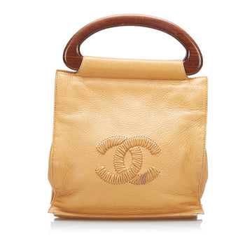 Chanel coco mark handbag beige leather ladies CHANEL