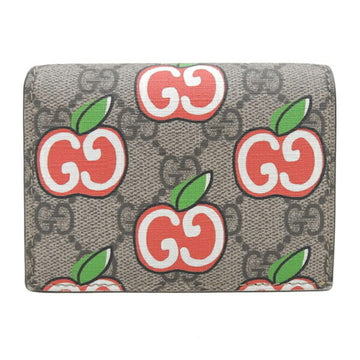 GUCCI GG Apple Supreme Bifold Wallet 624641 Beige Red