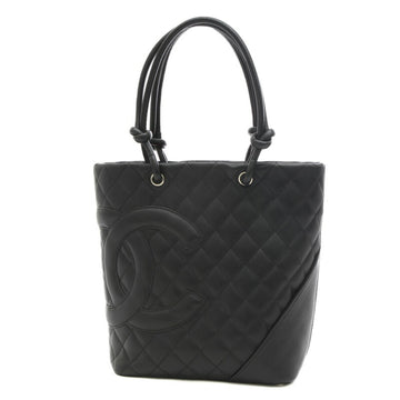 CHANEL Cambon Line Medium Tote Bag Calf Black A25167