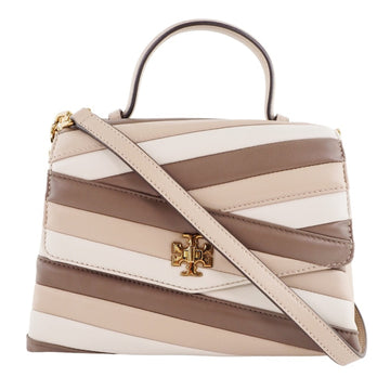 TORY BURCH Kira Chevron 2WAY Shoulder 64202-279 Sheep Leather Beige/Brown Ladies Handbag