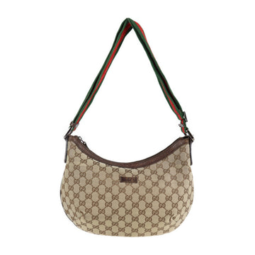 GUCCI Sherry Line Shoulder Bag 181092 GG Canvas Leather Beige Brown Diagonal Hanging