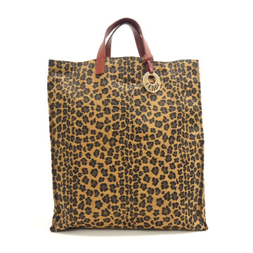 FENDI Leopard Tote Bag Brown Ladies