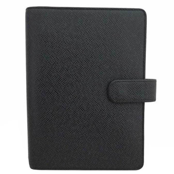 LOUIS VUITTON Notebook Cover Taiga Agenda MM Black Leather Women's Men's R20222