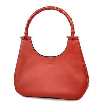 GUCCI handbag bamboo 0013761 leather red ladies