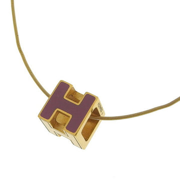 HERMES H Cube Cage Do Ash Necklace Purple Ladies