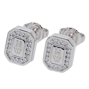 HARRY WINSTON Earrings Ladies PT950 Diamond HW Platinum Polished