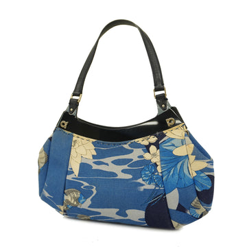 SALVATORE FERRAGAMOAuth  Gancini Handbag Women's Canvas Handbag Black,Blue