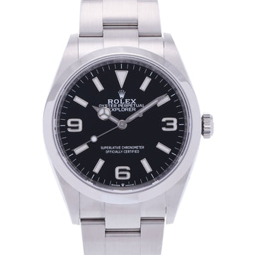 ROLEX Explorer 1 August 2021 124270 Men's SS Watch Automatic Black Dial