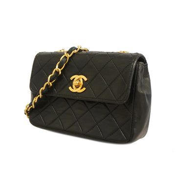 Chanel Matelasse Minimatrasse Single Chain Women's Leather Shoulder Bag Black