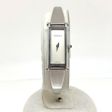 GUCCI Bangle Watch 1500L Quartz Silver Shell Dial SS 2 Needle Ladies