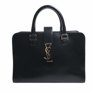 SAINT LAURENT Leather Monogram Cabas Handbag 472469 Black Ladies