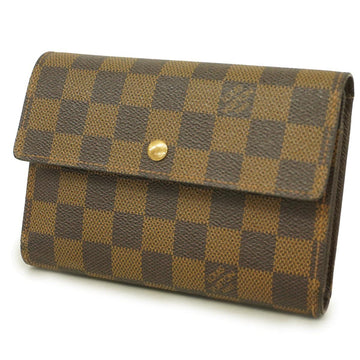 LOUIS VUITTON Trifold Wallet Damier Porte Tresor Etuy Papier N61202 Ebene Men's Women's