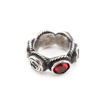 GUCCI Interlocking G Colored Stone Ring Silver Unisex