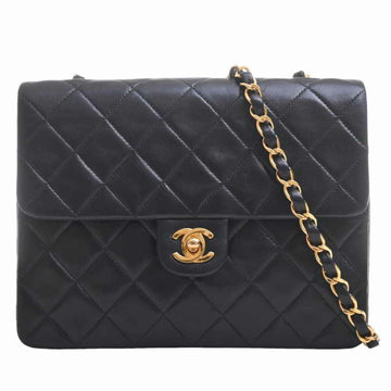 CHANEL Lambskin Matelasse Cocomark Chain Shoulder Bag - Black