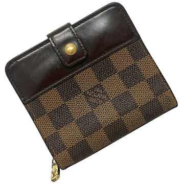 LOUIS VUITTON Wallet Zip Brown Damier Ebene N61668 Bifold Canvas Leather CA0062