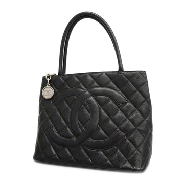 CHANELAuth  Reprint Tote Women's Caviar Leather Tote Bag Black