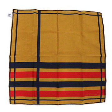 HERMES handkerchief locaval cotton 100% yellow red navy