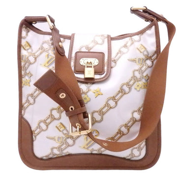 Louis Vuitton shoulder bag monogram charm musette white x gold brown vinyl leather M95158