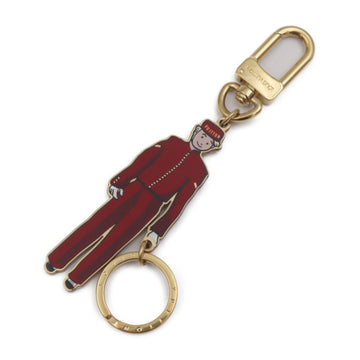 LOUIS VUITTON Porto Cle Gloom Bellboy Keychain M66493 Metal Gold Bordeaux Keyring Bag Charm