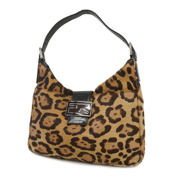 Fendi Handbag Harako Brown Silver metal