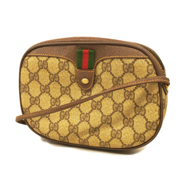 GUCCI Shoulder Bag GG Supreme Sherry Line 007 58 6112 Brown Beige Gold Hardware Women's