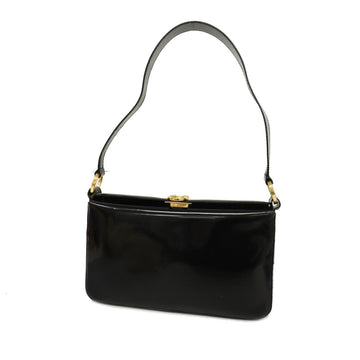 SALVATORE FERRAGAMO Shoulder Bag Gancini Enamel Black Ladies