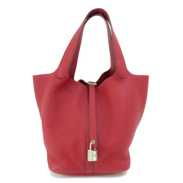 HERMES Picotan Lock MM Red Handbag Taurillon Women's