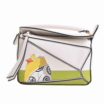 Loewe Leather Puzzle Bag Mini Shoulder Ootori Like Spirited Away Ghibli Collaboration White Green