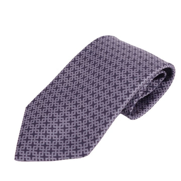 HERMES tie silk twill 100% men's gray