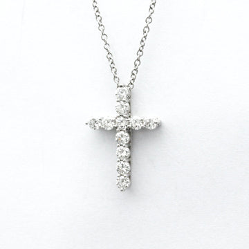TIFFANY Small Cross Diamond Necklace Platinum Diamond Men,Women Pendant Necklace