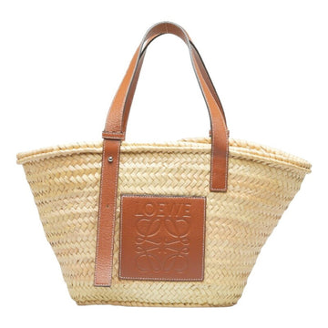 LOEWE Palm Leaf Basket Small Handbag Natural Brown Raffia Leather Ladies