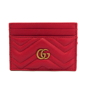 GUCCI GG Marmont 443127 Leather Card Case Red Color