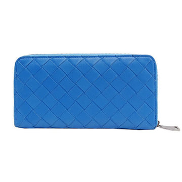 BOTTEGA VENETA BOTTEGAVENETA Wallet Women's Men's Long Leather Medium Intrecciato Blue Light