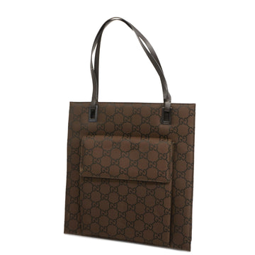 GUCCIAuth  GG Nylon 002 1008 Women's Nylon Canvas Tote Bag Brown