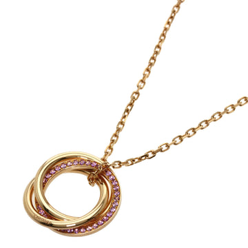 Cartier Trinity Pink Sapphire Necklace K18 Gold Ladies CARTIER