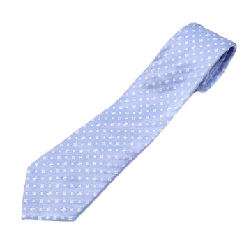 LOUIS VUITTON Necktie Cravat LV Monogram Classic 8CM Men's Blue Claire Silk M77618