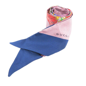 GUCCI Flower Motif Scarf Silk Ladies