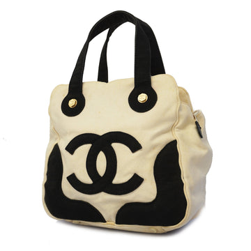 Chanel Hand Bag Women's Canvas Handbag Black,White