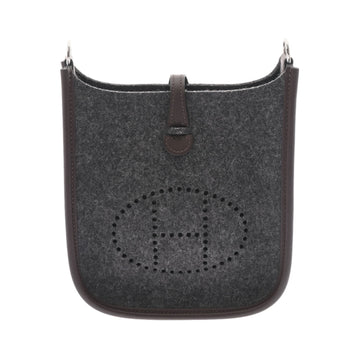 HERMES Evelyn TPM Gray Brown U Engraved [around 2022] Women's Felt Shoulder Bag