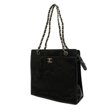 Chanel Chain Shoulder Women's Patent Leather Shoulder Bag Black