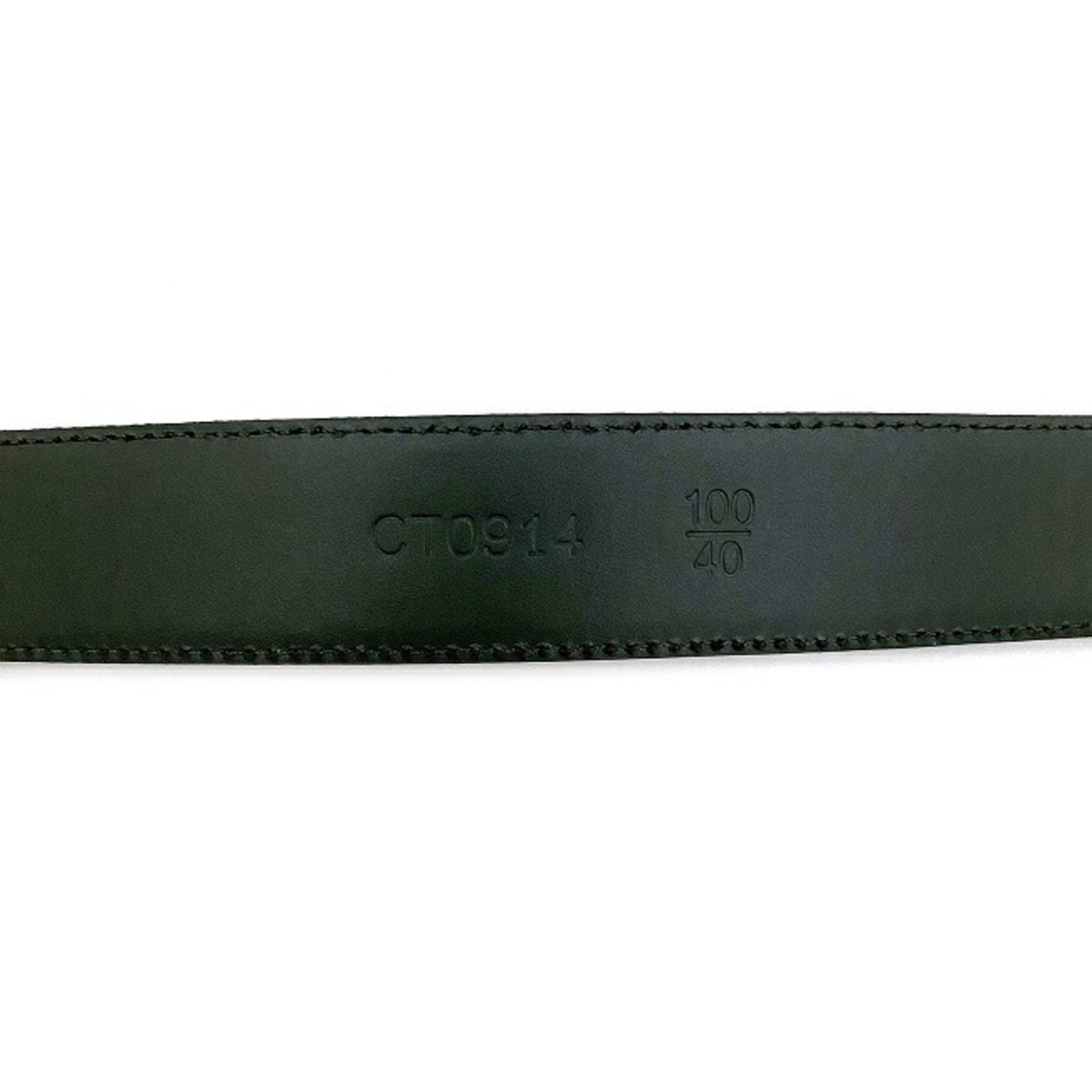 Authenticated Used Louis Vuitton Taiga Sunture Classic Leather Belt Episea ( Green) M6845 Total Length 95 cm Waist 75-85 LOUIS VUITTON Men's 