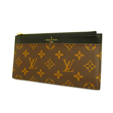 LOUIS VUITTON Long Wallet Monogram Slim Purse M80348 Noir Men's Women's Unisex